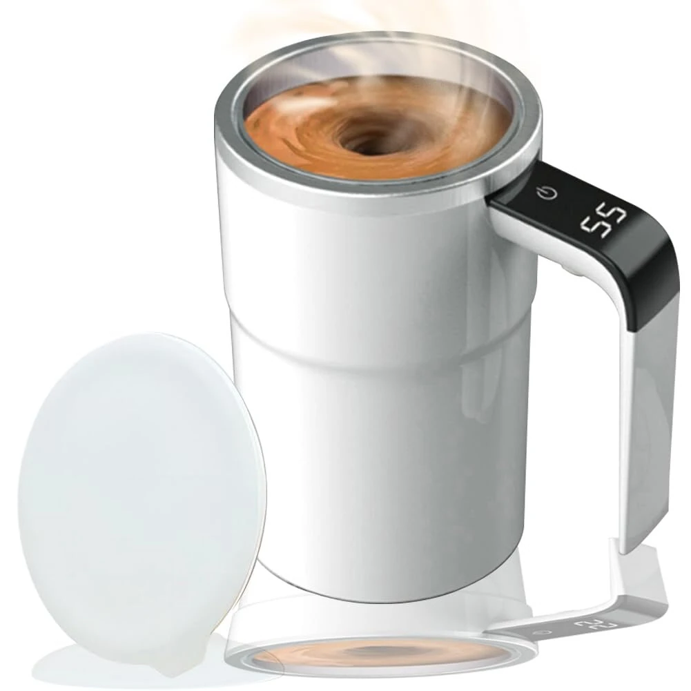 380ML Smart Magnetic Stirring Cup w/LCD & Temperature Detection Self-stirring Coffee Mug Magnetic Stirring Cup Rechargeable Automatic Mixing Cup for Coffee Tea Hot Chocolate (image for) 380ML Smart Magnetic Stirring Cup w/LCD & Temperature Detection Self-stirring Coffee Mug Magnetic Stirring Cup Rechargeable Automatic Mixing Cup for Coffee Tea Hot Chocolate