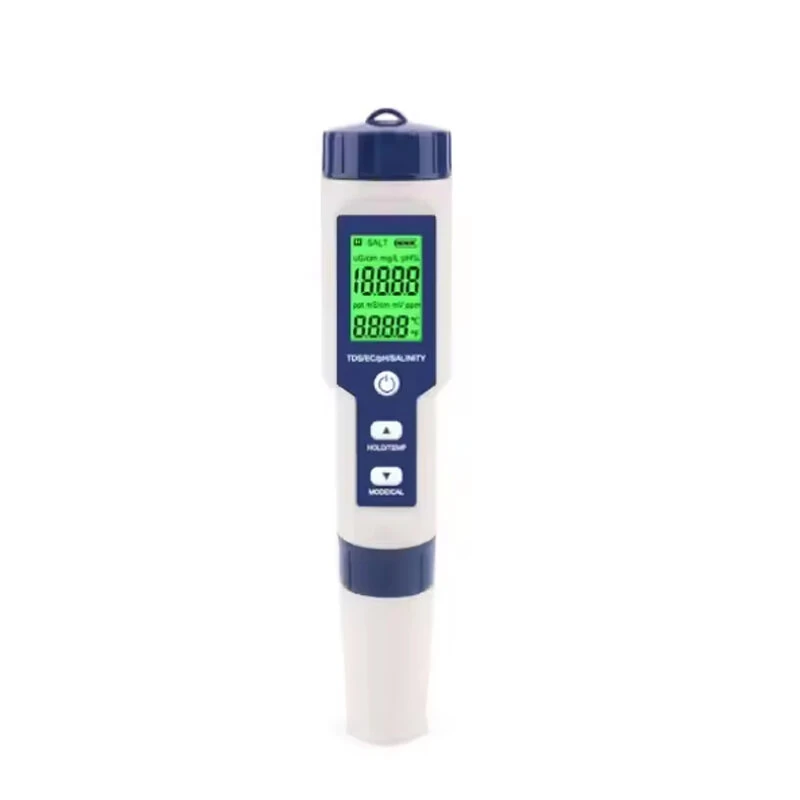 5-In-1 Salinity Meter PH/TDS Water Tests TIF/EC/Temperature Multifunctional Water Quality Tests TIF with LCD Display (image for) 5-In-1 Salinity Meter PH/TDS Water Tests TIF/EC/Temperature Multifunctional Water Quality Tests TIF with LCD Display