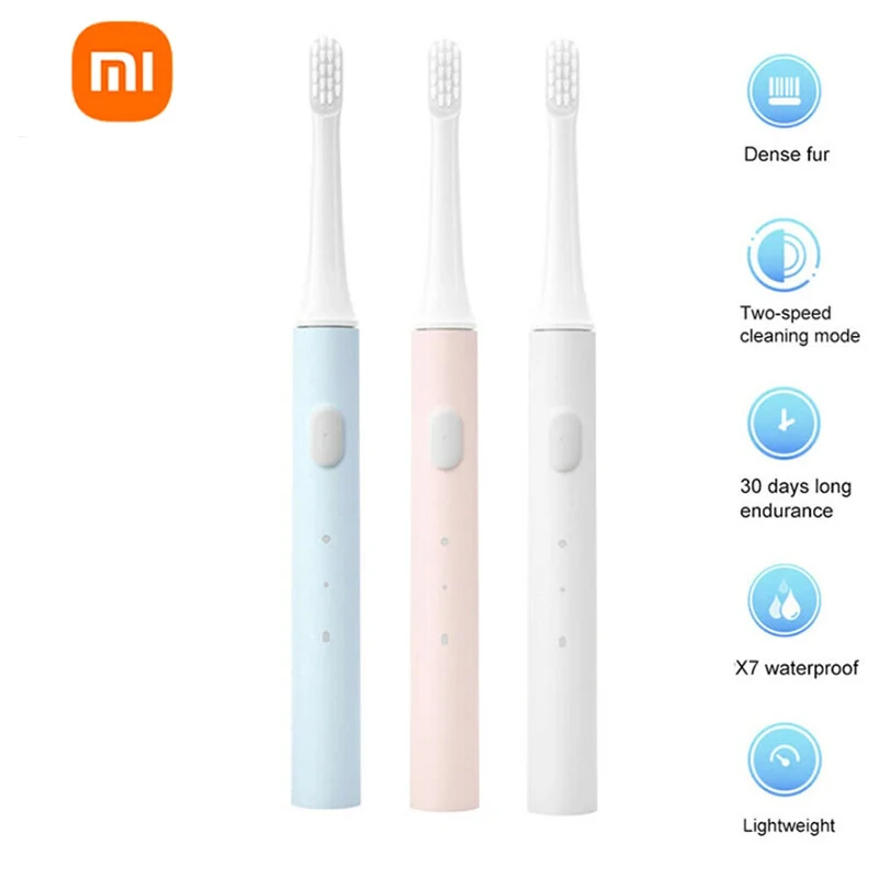 Xiaomi Mijia T100 Sonic Electric Toothbrush Rechargeable IPX7 Waterproof 16500 rpm High Frequency Vibration 30 Days Endurance Lightweight Travel Ready Blue White Pink (image for) Xiaomi Mijia T100 Sonic Electric Toothbrush Rechargeable IPX7 Waterproof 16500 rpm High Frequency Vibration 30 Days Endurance Lightweight Travel Ready Blue White Pink
